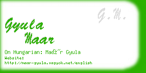 gyula maar business card